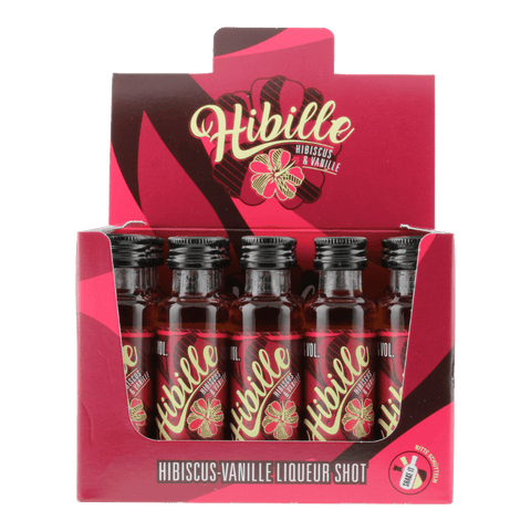 Hibille Hibiskus-Vanille Likör - 25 x 2cl Shots - Dr. Ginger